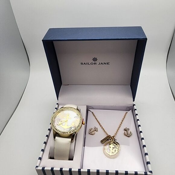 NIB Sailor Jane Anchor Watch, Necklace, & Earrings Set - Picture 1 of 3